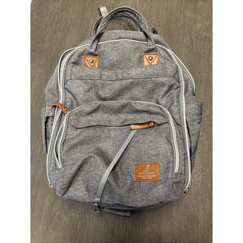BABBLEROO Diaper Bag Backpack, Multifunction Travel Back Pack Gray NWT 16x11x6